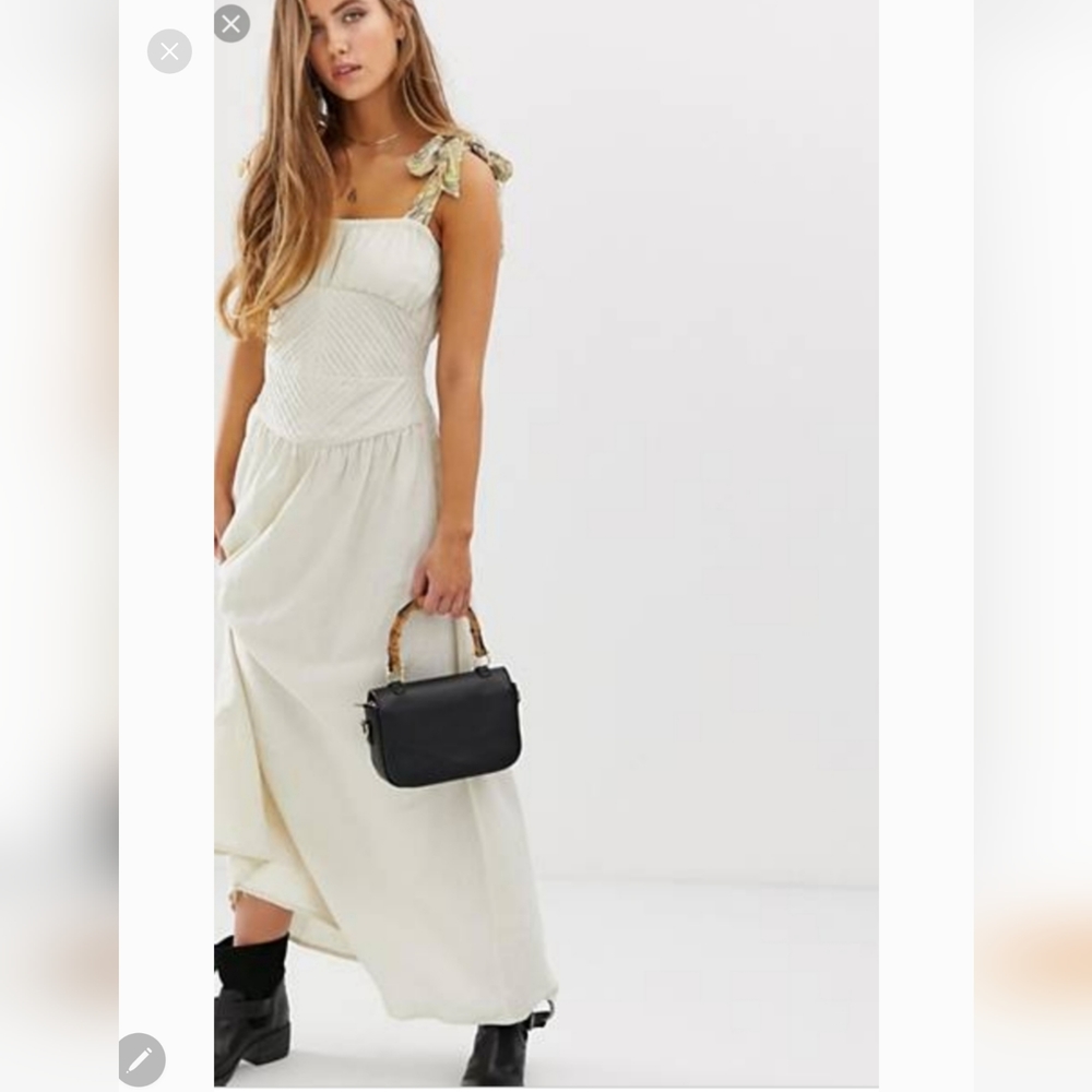 **1 Left SZ 2**Free People Santorini Ivory Ecru Maxi Dress
